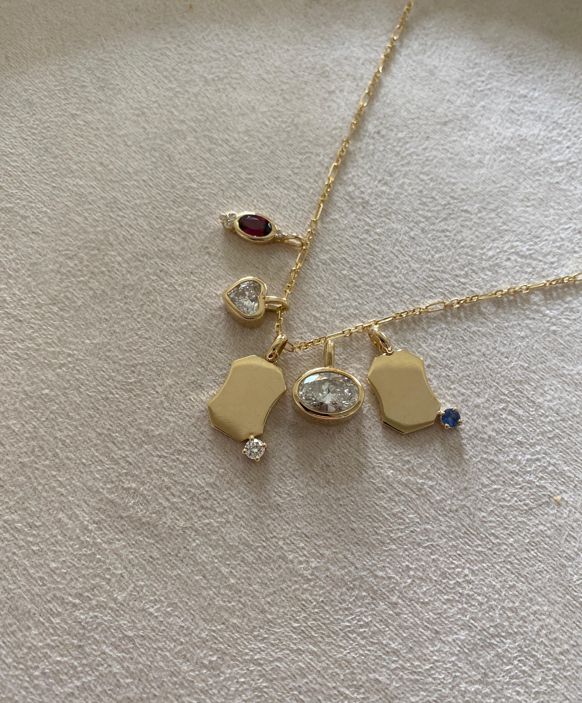 Bezel Heart Charm